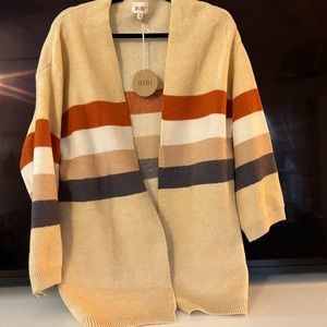 NWT BIBI Striped Colorblock Sweater Cardigan Medium
